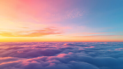 Obraz premium serene sunset above clouds with vibrant sky
