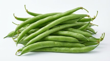 Fototapeta premium Fresh green beans vegetable bunch.