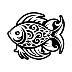 Obraz premium A solid style icon of fish tattoo