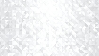 Obraz premium A modern, light-filled mosaic background. Pattern of small, geometric, triangular shapes form a textured white and gray gradient