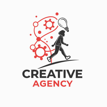 Creative agency person with light bulb idea
