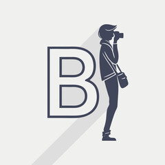 Photographer silhouette with camera and letter b with letter b © Sharmin