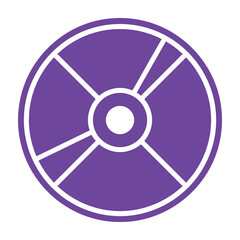 Obraz premium Purple circular icon with white outline and segmented sections symbolizing unity and wholeness on a clean white background with simple design