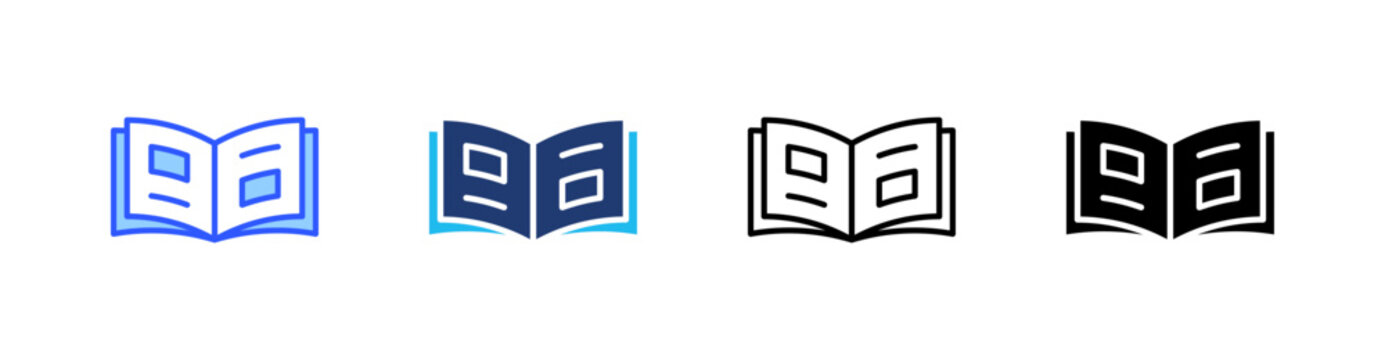 Magazine Multi Style Icon Set Vector 