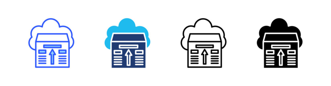 Database Multi Style Icon Set Vector 