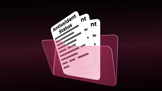 Antioxidant Status Medical Research Folder, Oxidative Balance Patient Records and Clinical Biochemistry Analysis Documentation in Red Folder