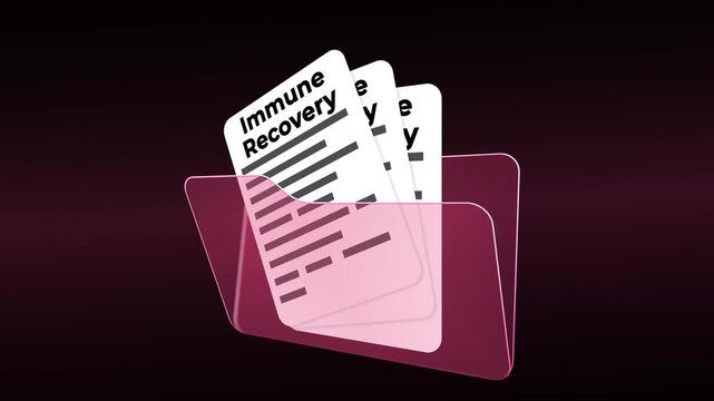 Immune Recovery Medical Research Folder, Immune System Regeneration Patient Records and Clinical Evaluation Documentation in Red Folder