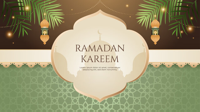 Ramadan Kareem Green Chocolate Islamic Background