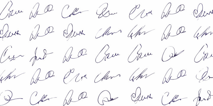 Collection of numerous handwritten signatures filling the entire frame