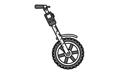 Unicycle with black tire and seat. © aviin