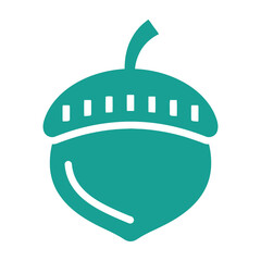 Green acorn icon with simple design on white background © Digi_craft