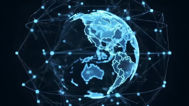 Digital globe with network connections