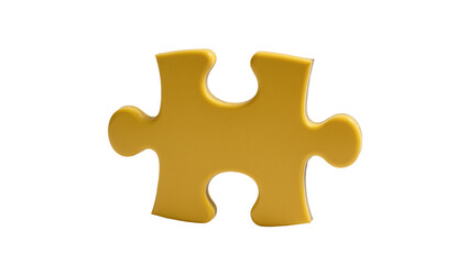 Obraz premium Single vibrant yellow jigsaw piece representing unity, teamwork, and solution concept.