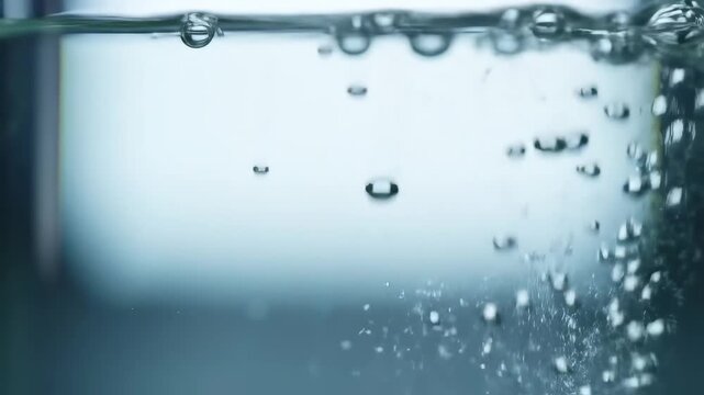 Bubbles rising in clear liquid