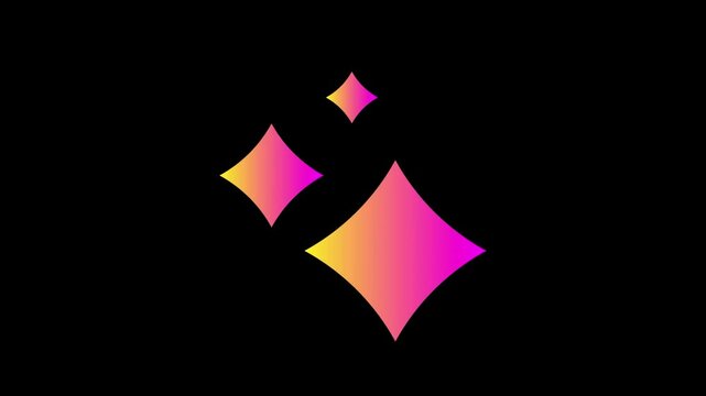 Vibrant pink and yellow gradient diamond shapes on black background