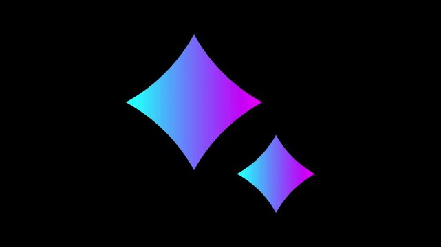 Two colorful gradient diamond shapes on black background