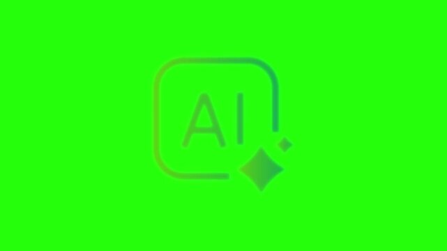 A colorful ai logo on a bright green background with gradient effect