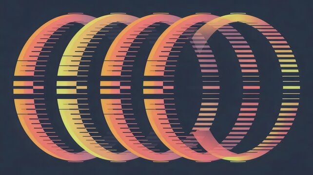 Abstract network latency with tangerine circles &ndash; Ideal for telecommunications, internet speed, or digital performance testing.