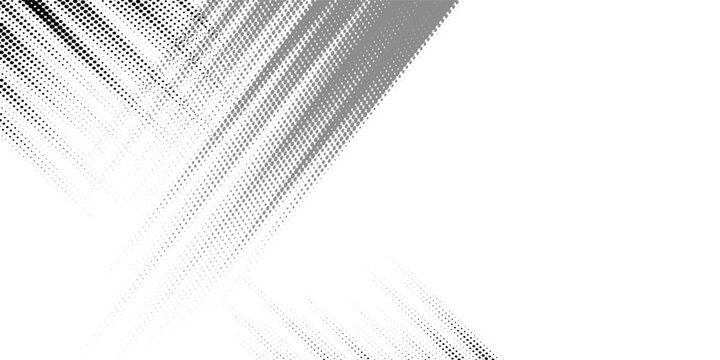 Grunge halftone gradient background. Faded grit noise texture. White and black sand wallpaper. Retro pixelated backdrop. Anime or manga style comic overlay. Vector graphic design textured template