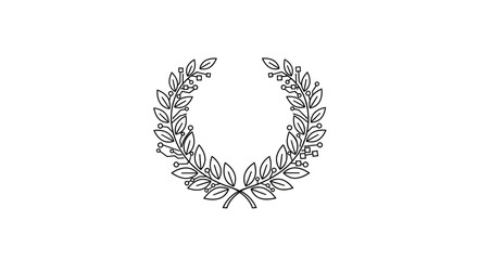 Obraz premium A laurel wreath design with circuit board elements integrated into the leaves