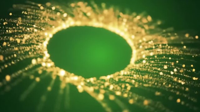 Golden particles in circular pattern