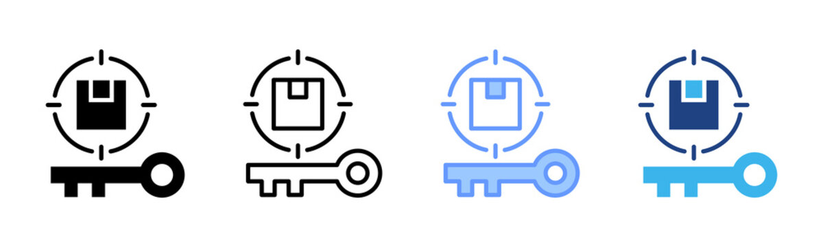 Key Differentiator icon set multiple style collection