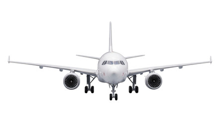 Naklejka premium A white airplane with two engines on each wing