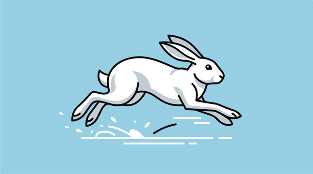 White Rabbit In Motion Running.