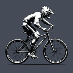 Naklejka premium vector image of a BMX bike in action