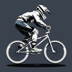 Naklejka premium vector image of a BMX bike in action