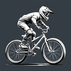 Naklejka premium vector image of a BMX bike in action