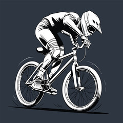 Naklejka premium vector image of a BMX bike in action