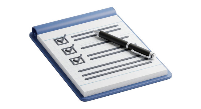 A clipboard with a checklist and a pen