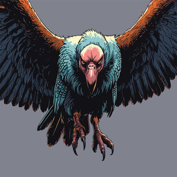 vector image of a carrion-eating vulture
