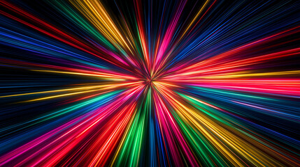 Obraz premium Vibrant light explosion abstract art digital background colorful environment dynamic perspective visual concept