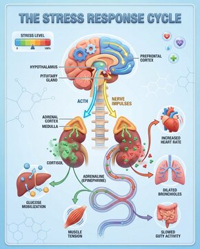 Understanding the Body's Stress Response Cycle A Visual Explanation of Physiological Reactions