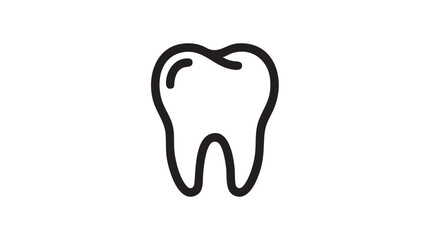Obraz premium A bold outline illustration of a human tooth, representing dental health, oral hygiene, and the field of dentistry.