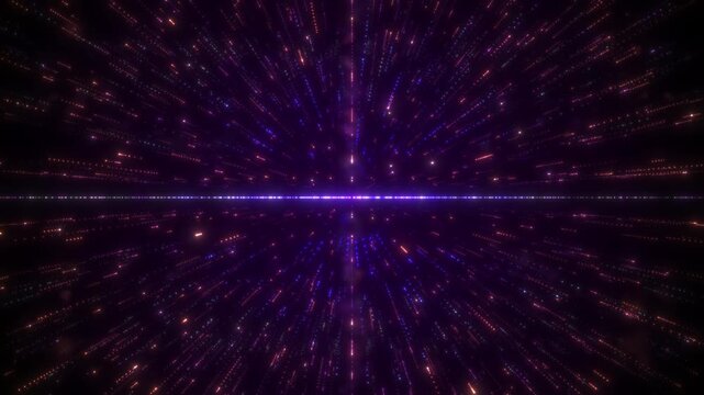 Purple Blue Light Speed Starburst &ndash; Abstract Particle Warp Speed Seamless Loop Background