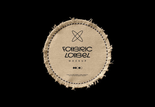 Round Fabric Label Mockup