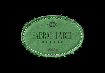 Oval Fabric Label Mockup