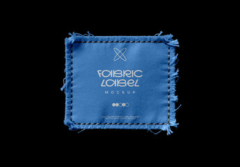 Fabric Label Mockup with Raw Edges
