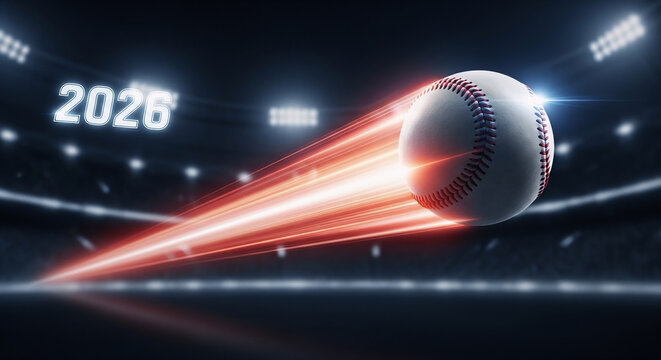 2026 MLB Concept with Baseball in Motion Blur