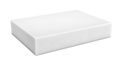 Fototapeta premium Pristine minimalist white memory foam slab with detailed porous supportive sponge-like texture for mattress foundation or upholstery isolated on transparent background.