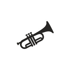 Obraz premium Trumpet instrument isolated on white background with a modern design