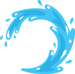 Fototapeta premium Water ring splash, Blue water splash, Fresh circular water splash illustration