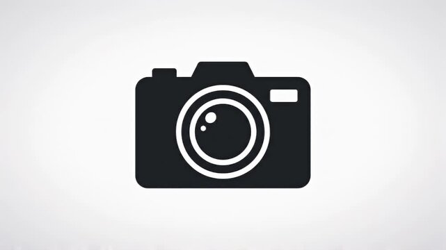 Black silhouette of a camera icon on a plain white background, symbolizing photography and visual recording