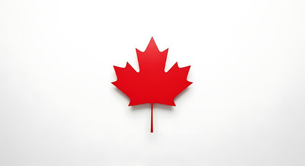 Obraz premium Red maple leaf symbol on white background for Canada national icon transparent background