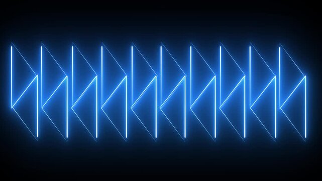 Abstract geometric light patterns forming a futuristic digital wave structure