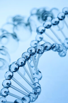 Abstract cosmetic lab. Dna double helix structure representing genetic science research