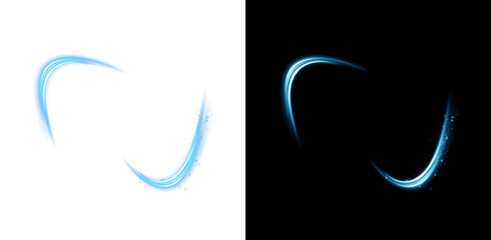 Futuristic abstract background with blue neon light waves, laser lines and glowing energy. Dynamic digital design with light trails, motion and radiant effect. © Ihor Nemynushchyi